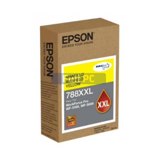 Epson 748XXL - XL - amarillo - original - cartucho de tinta - para WorkForce Pro WF-6090, WF-6590, WF-8090, WF-8090 D3TWC, WF-8590, WF-8590 D3TWFC - T748XXL420-AL - en Full PC