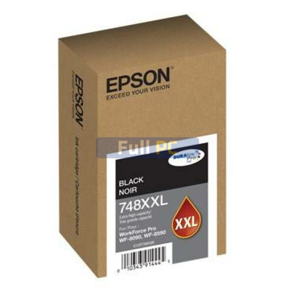 Epson 748XXL - XL - Negro - original - blíster con alarmas de RF/acústica - cartucho de tinta - para WorkForce Pro WF-6090, WF-8090, WF-8590 - T748XXL120-AL - en Full PC