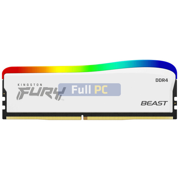 Kingston FURY Beast - Edición especial RGB - DDR4 - módulo - 8 GB - DIMM de 288 contactos - 3200 MHz / PC4-25600 - CL16 - 1.35 V - sin búfer - no ECC - blanco - KF432C16BWA/8 - en Full PC